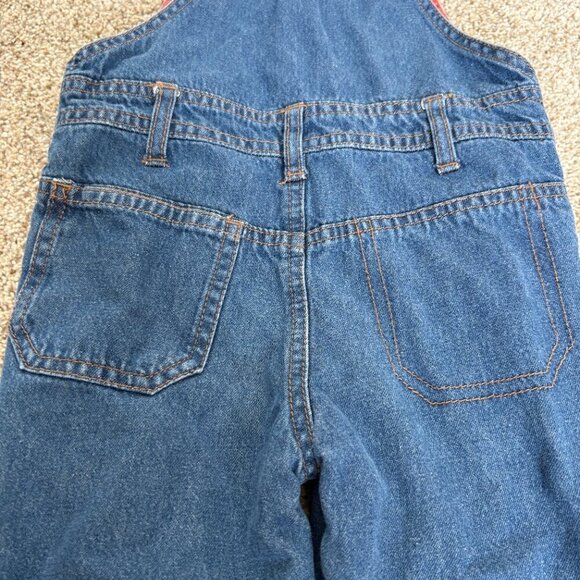 Denim Overalls Kids Flannel Lined Size 92 ~2T Jean Red Flannel Spring Fall - Picture 8 of 13